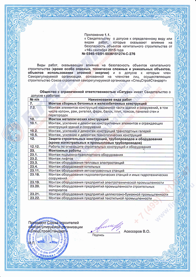 Допуск СРО Сатурн FireTechnics-2
